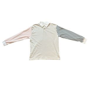 Obey Striped Long Sleeve Polo Men’s Size Large WORN ONCE